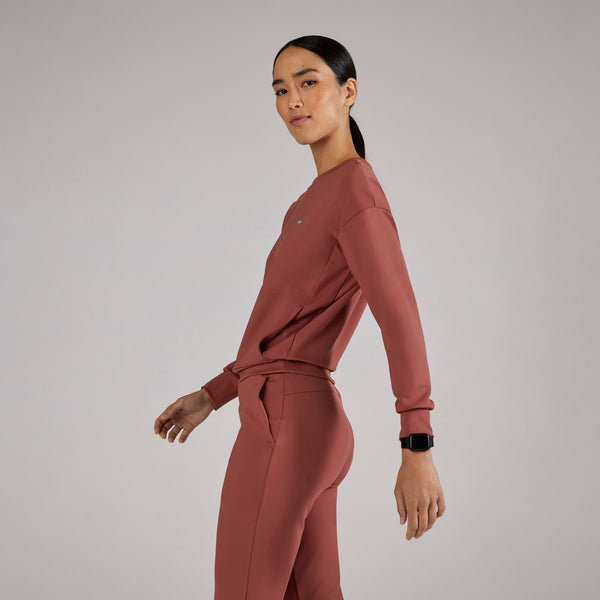 women's Rosewood Cornelia FORMx Relaxed Crewneck - Longsleeve Scrub Top™