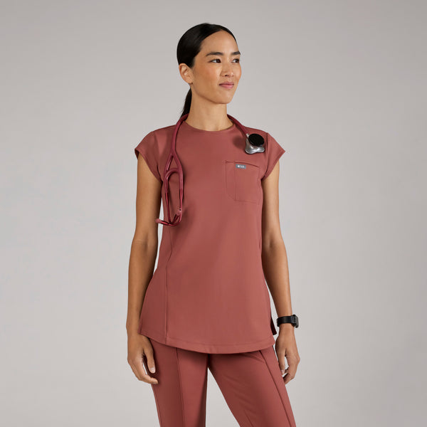 women's Rosewood Alma FORMx Slim Crewneck Tunic - Scrub Top™