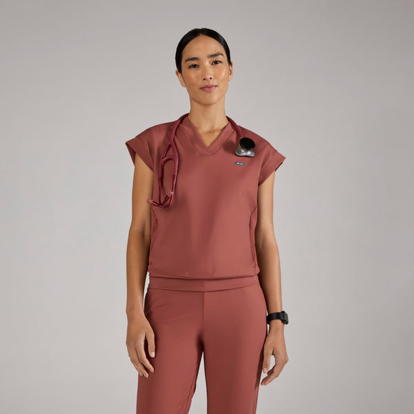 women's Rosewood Mira FORMx Relaxed V-Neck - Scrub Top™