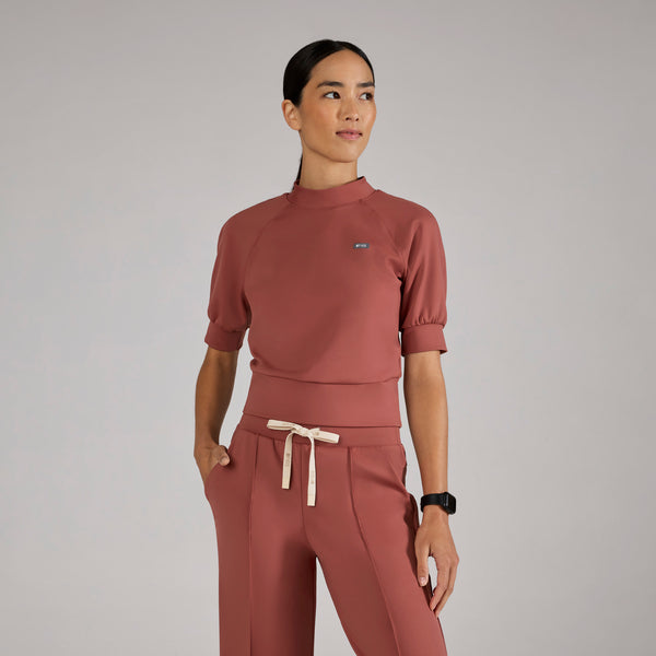 women's Rosewood Ora FORMx Slim Mock Neck - Scrub Top™