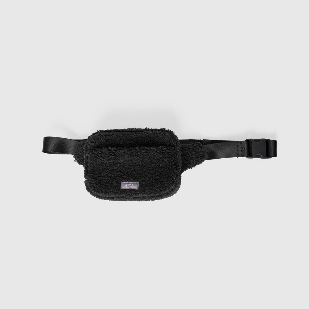 Black High Pile Belt Bag