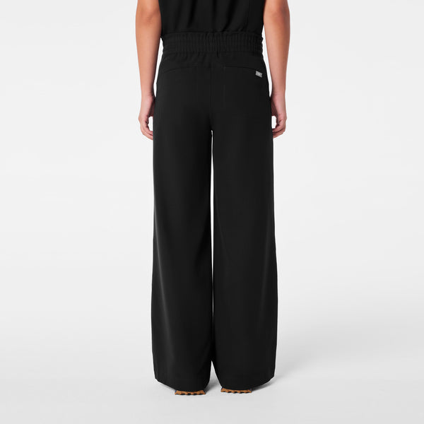 women's Black High Waisted Allison Ultra Wide Leg - Scrub Pant