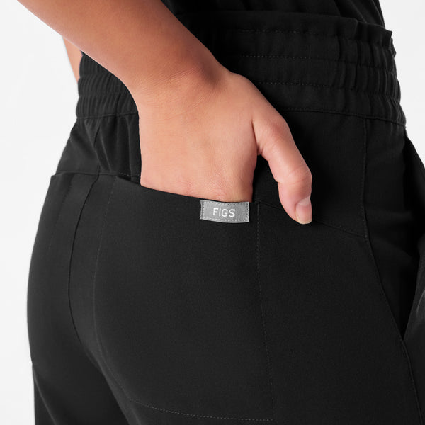 women's Black High Waisted Allison Ultra Wide Leg - Scrub Pant