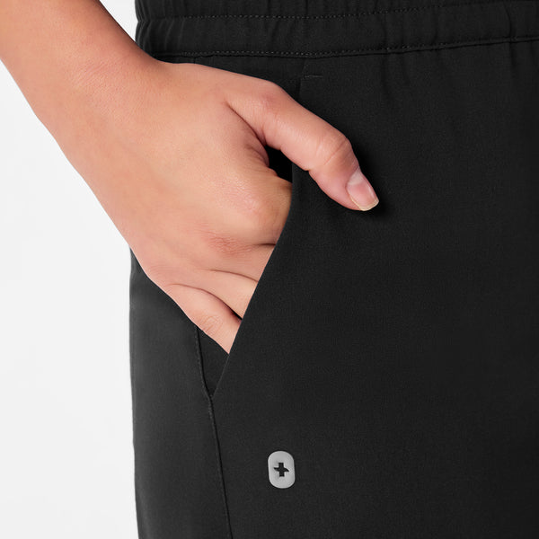 women's Black High Waisted Allison Ultra Wide Leg - Tall Scrub Pant