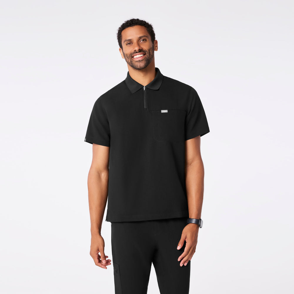 men's Black Jasper Polo - Scrub Top