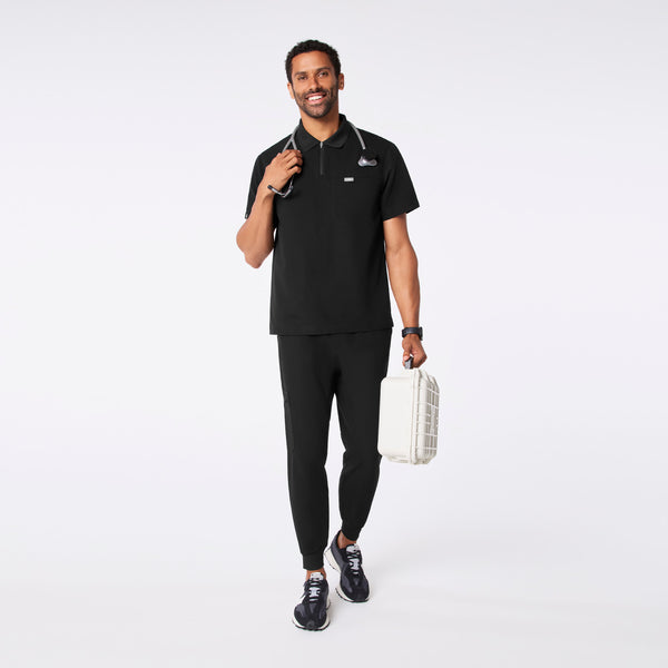men's Black Jasper Polo - Scrub Top