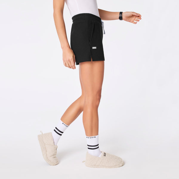 women's Black Off-Shift Waffle Short™