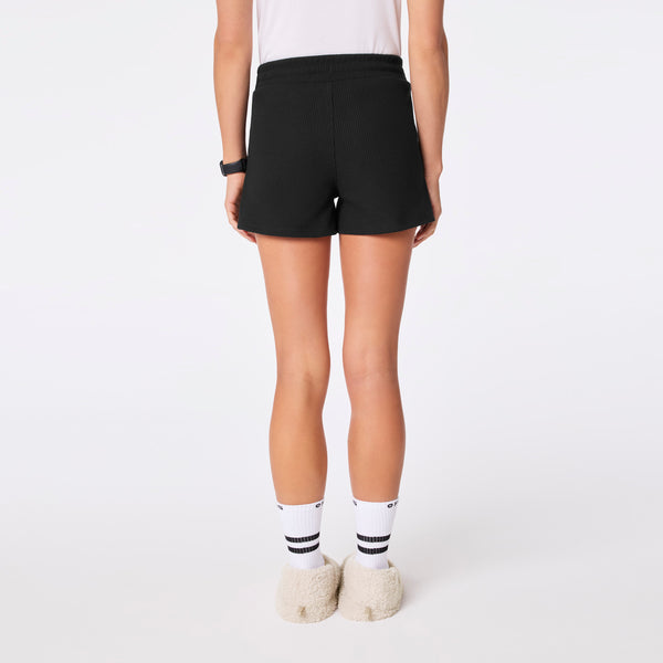 women's Black Off-Shift Waffle Short™