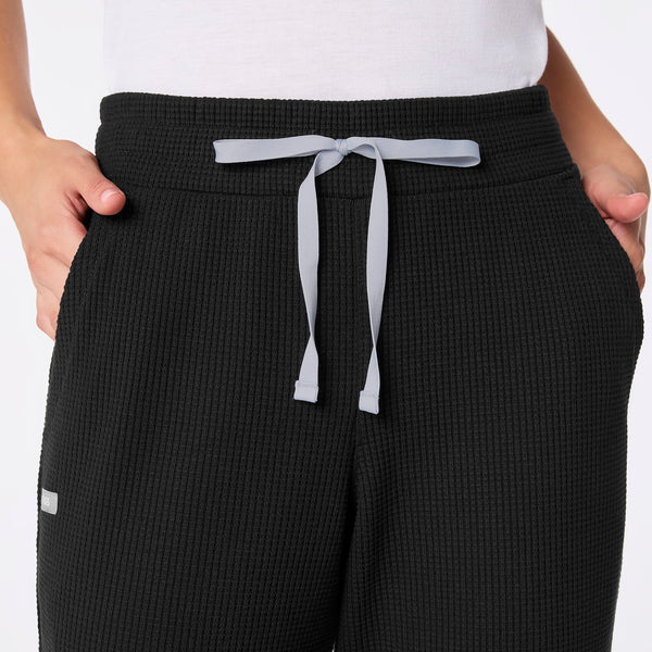 women's Black Off-Shift Waffle Straight Leg Pant™
