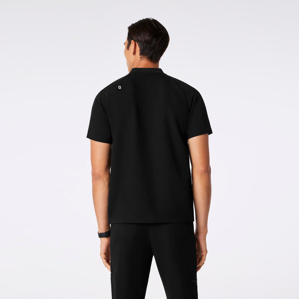 men's Black Stratton Henley - Shortsleeve Scrub Top