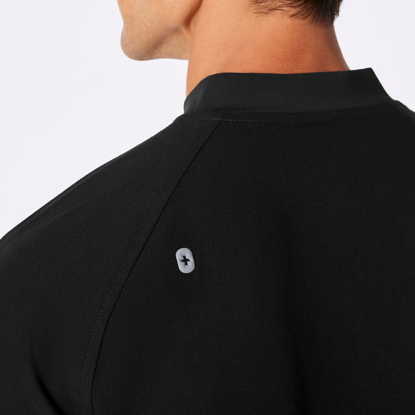 men's Black Stratton Henley - Shortsleeve Scrub Top