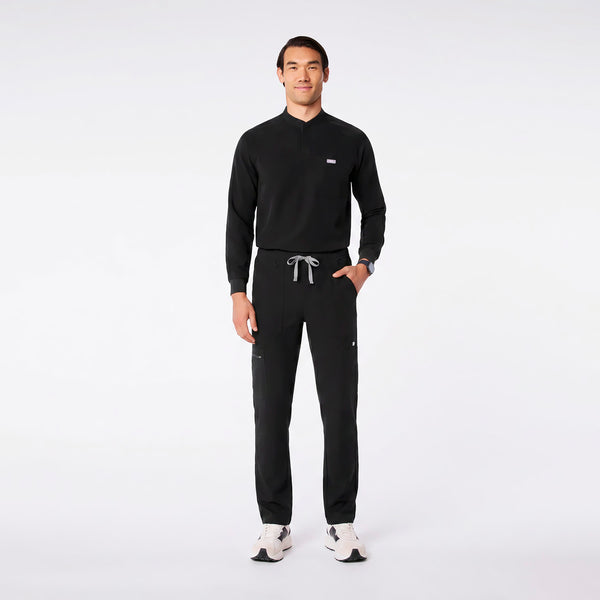Men's Black Stratton Henley - Long-Sleeve Scrub Top