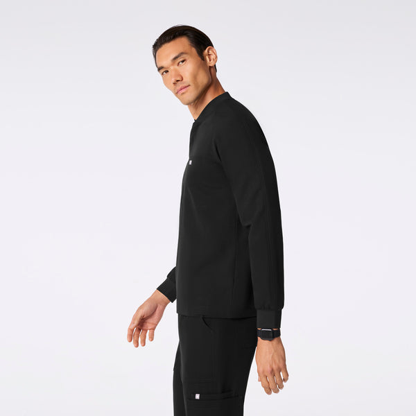 men's Black Stratton Henley - Longsleeve Scrub Top