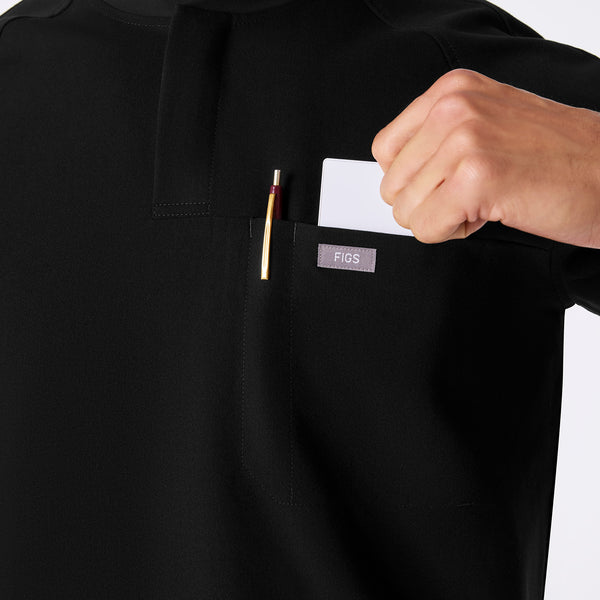 men's Black Stratton Henley - Longsleeve Scrub Top