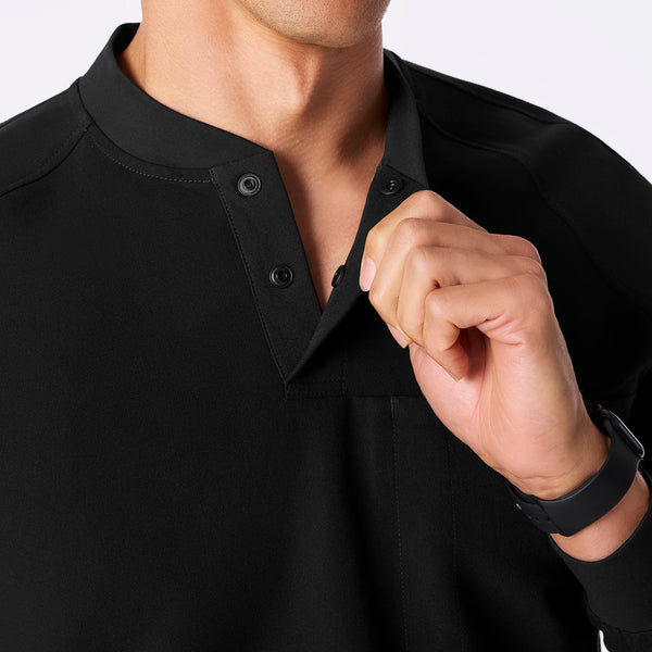 men's Black Stratton Henley - Longsleeve Scrub Top