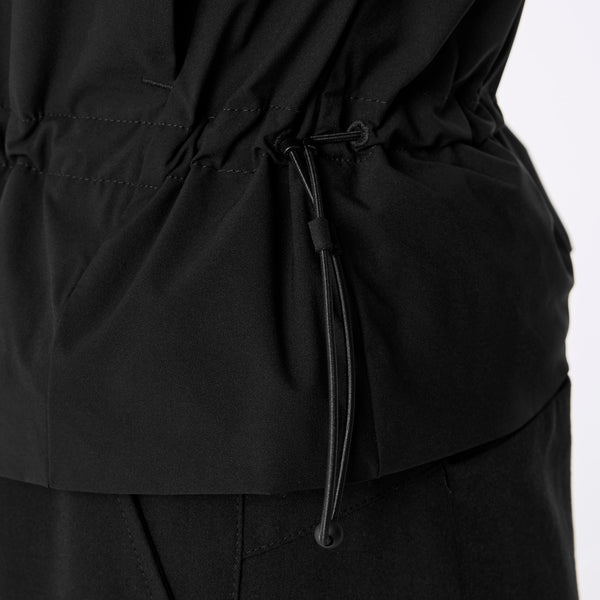 women's Black On-Shift Elizabeth Cinched Scrub Jacket™