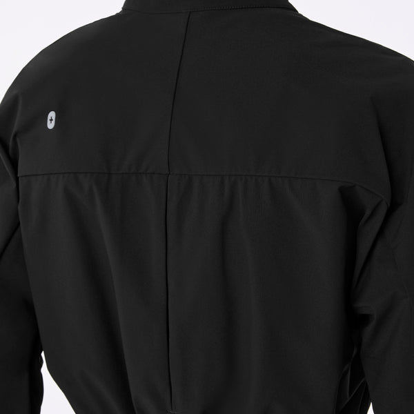 women's Black On-Shift Elizabeth Cinched Scrub Jacket™