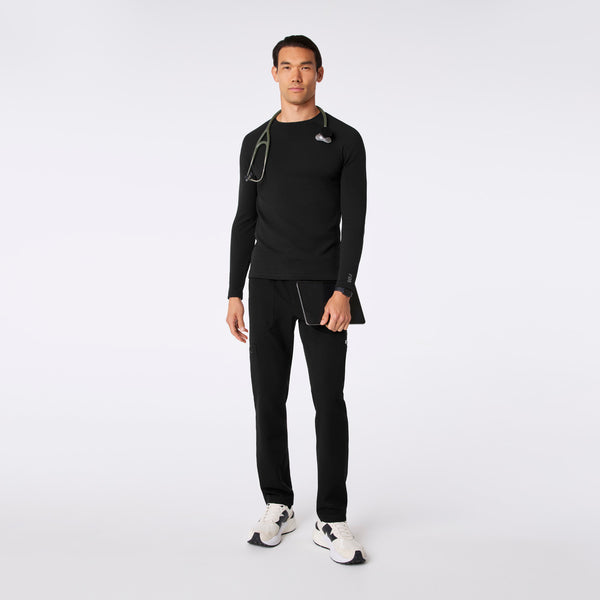 men's Black Waffle - Longsleeve Underscrub