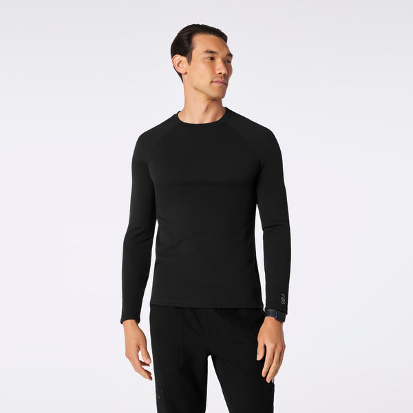 men's Black Waffle - Longsleeve Underscrub