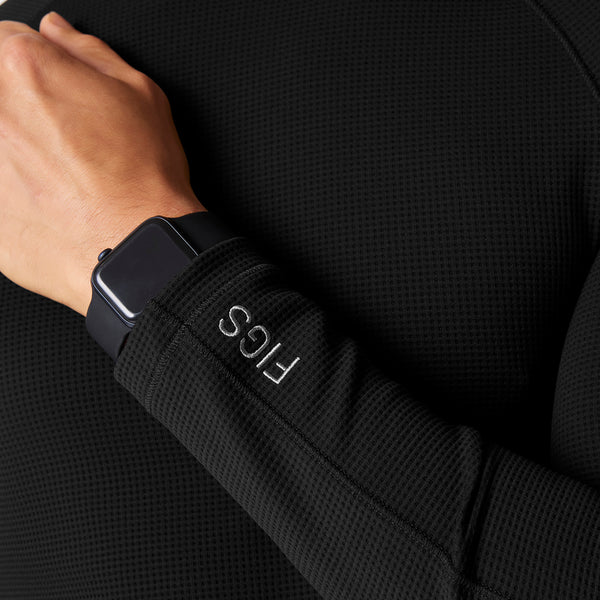 men's Black Waffle - Longsleeve Underscrub