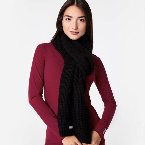 Black Waffle Scarf