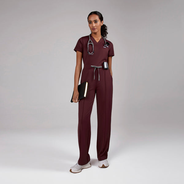 women's Burgundy High Waisted Piedra FORMx™ Straight Leg - Scrub Pant