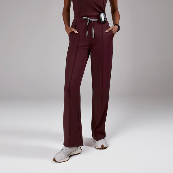 women's Burgundy High Waisted Piedra FORMx™ Straight Leg - Scrub Pant