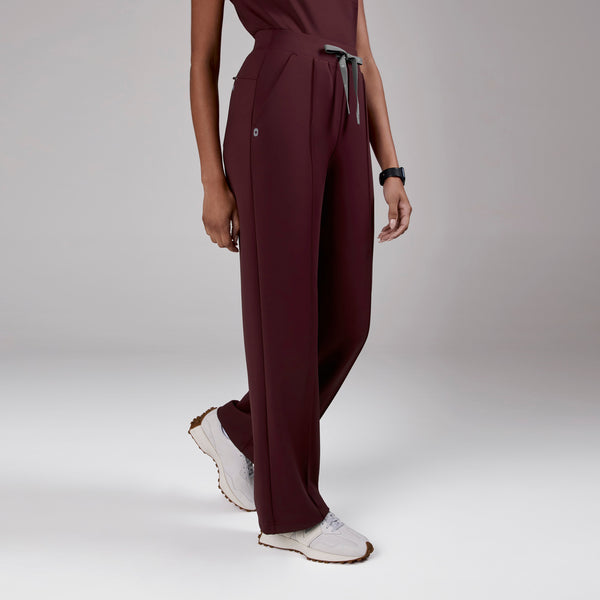 women's Burgundy High Waisted Piedra FORMx™ Straight Leg - Scrub Pant