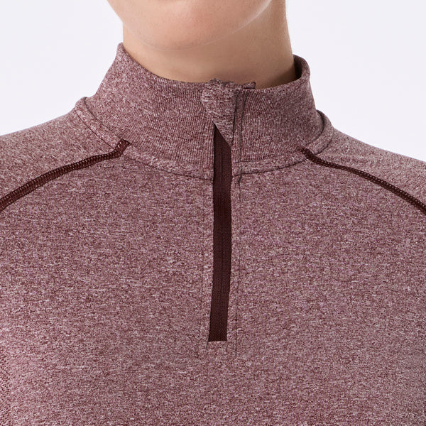 women's Burgundy Salta Seamless ¼ Zip - Longsleeve Underscrub
