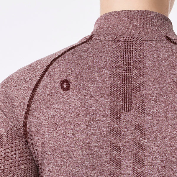 women's Burgundy Salta Seamless ¼ Zip - Longsleeve Underscrub