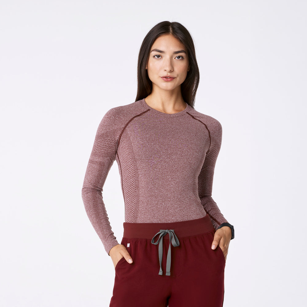 women's Burgundy Salta Seamless - Longsleeve Underscrub