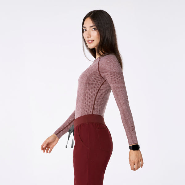 women's Burgundy Salta Seamless - Longsleeve Underscrub