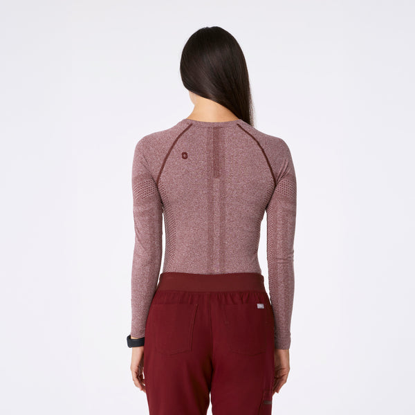 women's Burgundy Salta Seamless - Longsleeve Underscrub