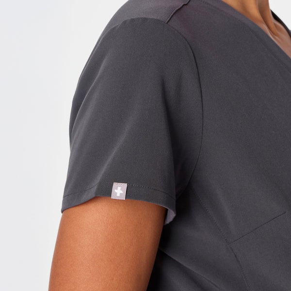 women's Charcoal Catarina Maternity V-Neck Scrub Top