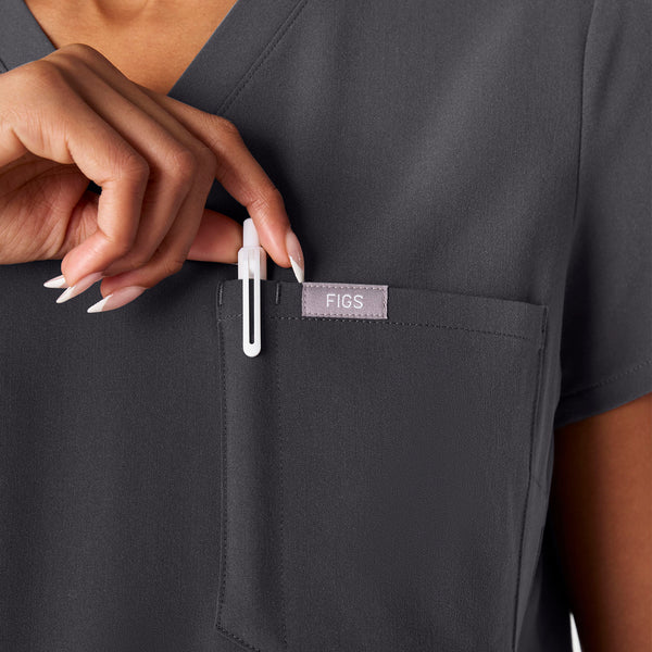 women's Charcoal Catarina Maternity V-Neck Scrub Top