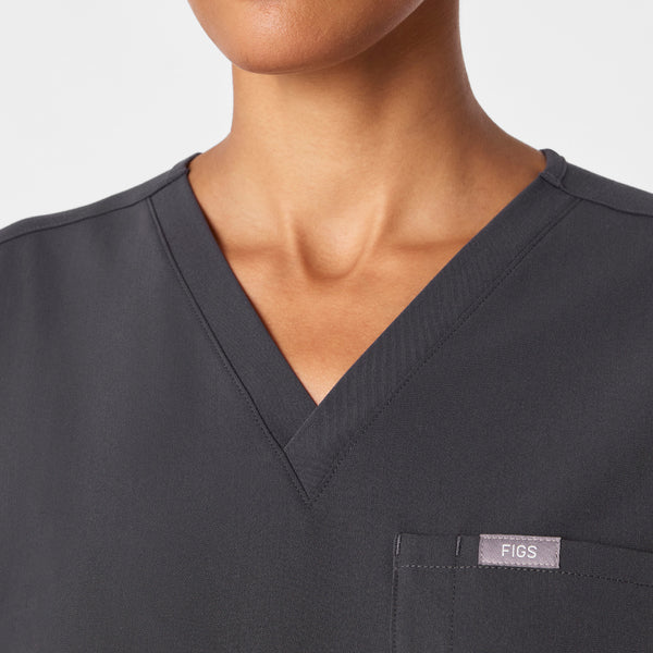 women's Charcoal Catarina Maternity V-Neck Scrub Top