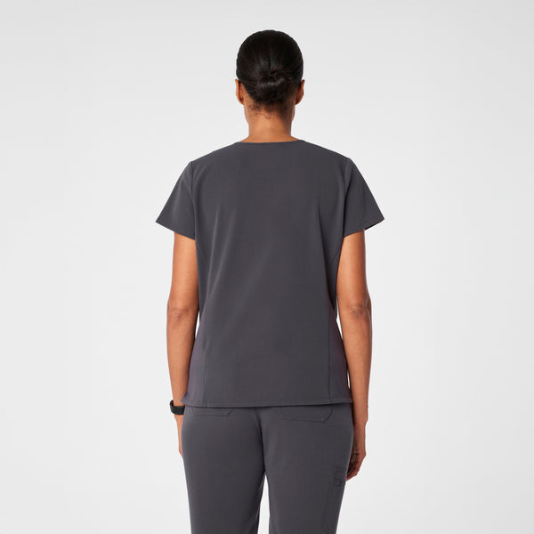 women's Charcoal Catarina Maternity V-Neck Scrub Top