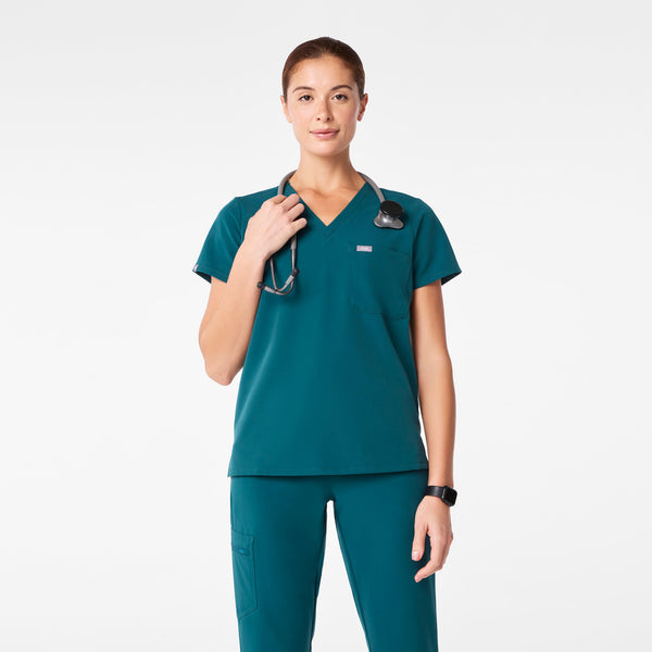 women's Caribbean Blue Catarina - One-Pocket Scrub Top™