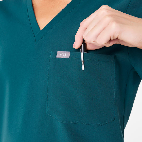 women's Caribbean Blue Catarina Petite - One-Pocket Scrub Top™