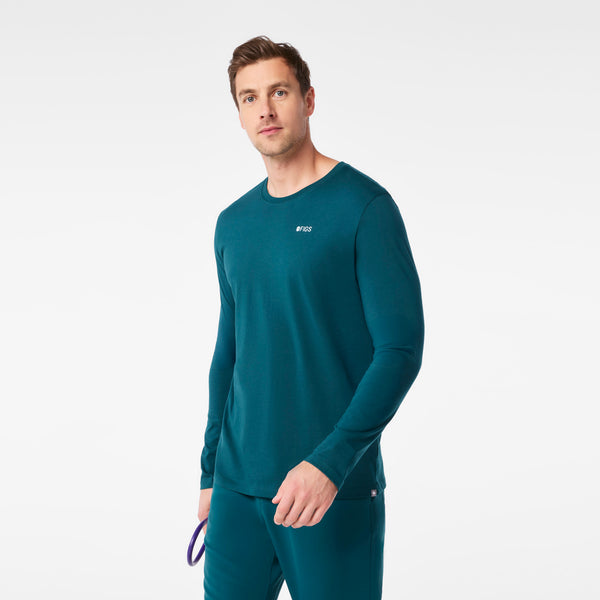 men's Caribbean Blue Peace Sign Supersoft - Longsleeve Underscrub