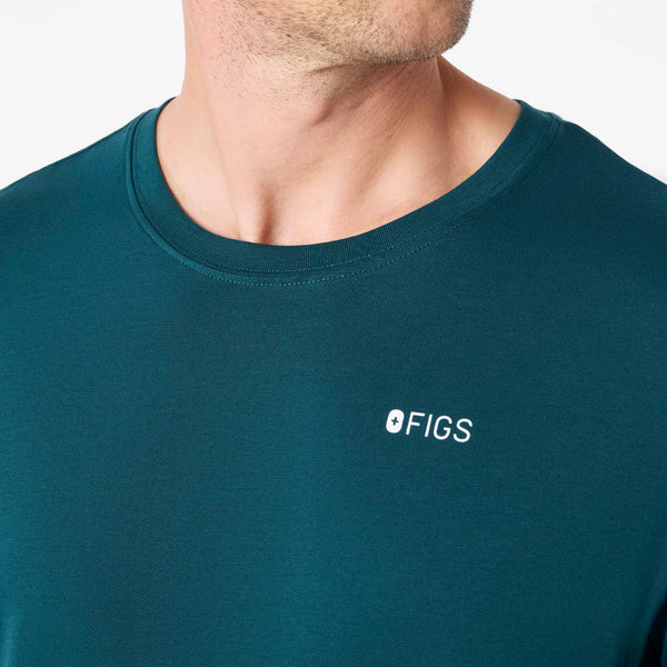 men's Caribbean Blue Peace Sign Supersoft - Longsleeve Underscrub