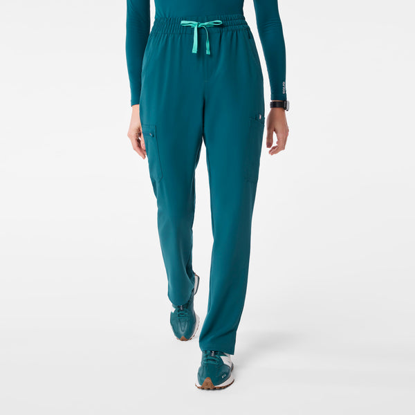 Women's Caribbean Blue Dowa High-Rise Straight-Leg - Petite Scrub Pant