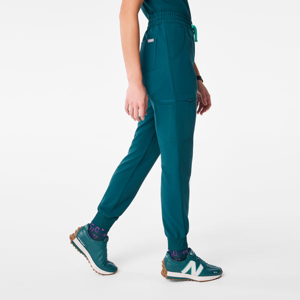 women's Caribbean Blue High Waisted Uman Relaxed - Tall Jogger Scrub Pant