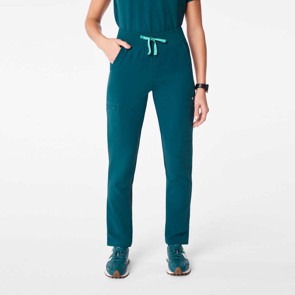 women's Caribbean Blue High Waisted Yola - Petite Skinny Scrub Pant™