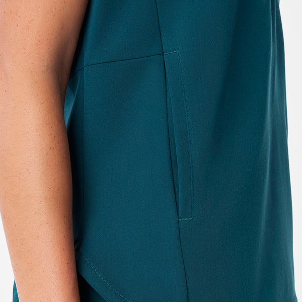 women's Caribbean Blue Montex - Mock Neck Scrub Top