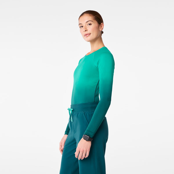 women's Ombre Caribbean Blue Salta Seamless - Longsleeve Underscrub