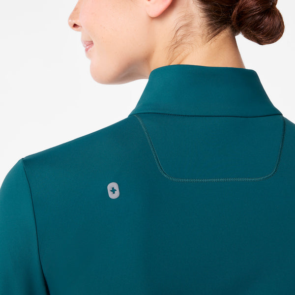 women's Caribbean Blue On-Shift ContourKnit Scrub Jacket™