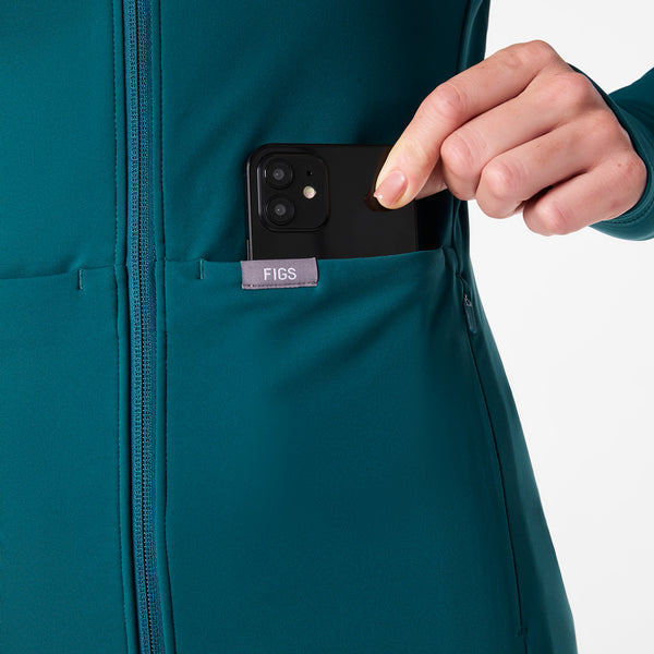 women's Caribbean Blue On-Shift ContourKnit Scrub Jacket™