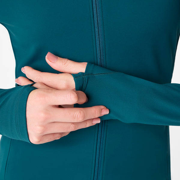 women's Caribbean Blue On-Shift ContourKnit Scrub Jacket™