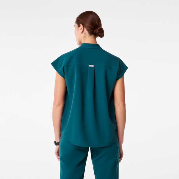 women's Caribbean Blue Rafaela - Oversized Scrub Top™